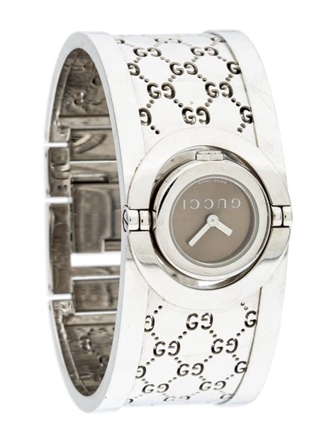 gucci twirl bangle watch black|gucci sterling silver charm bracelet.